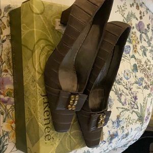 J.Renee Charcoal Satin Pumps